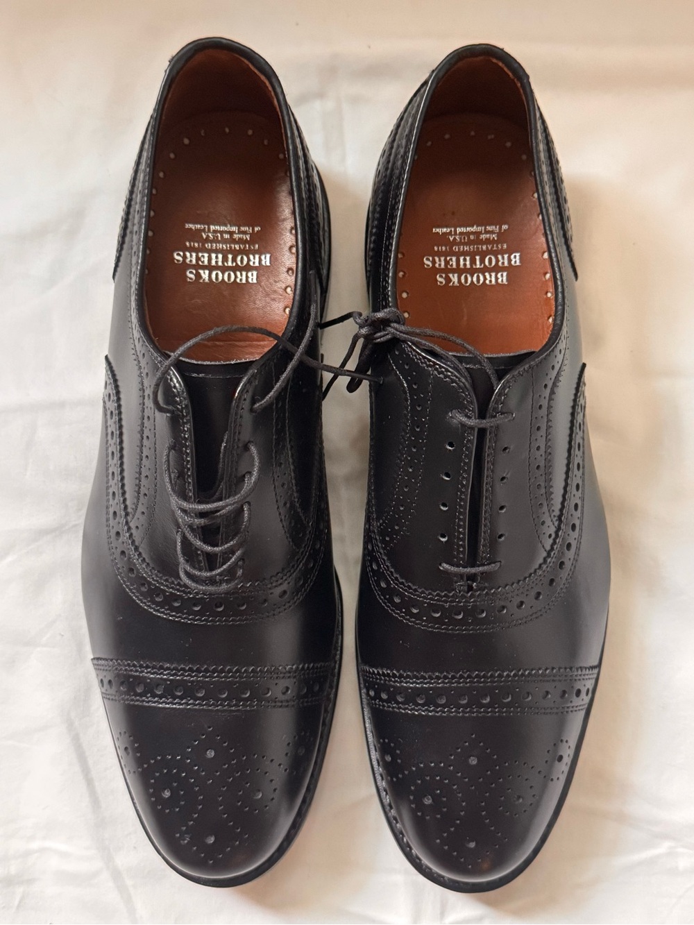 Brooks Brothers Medallion Cap-Toe Oxford dress shoes US9 black